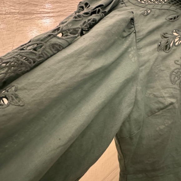 FARM RIO Elegant Embroidered Mint Green Maxi Dress, new w tags, S - Picture 9 of 10